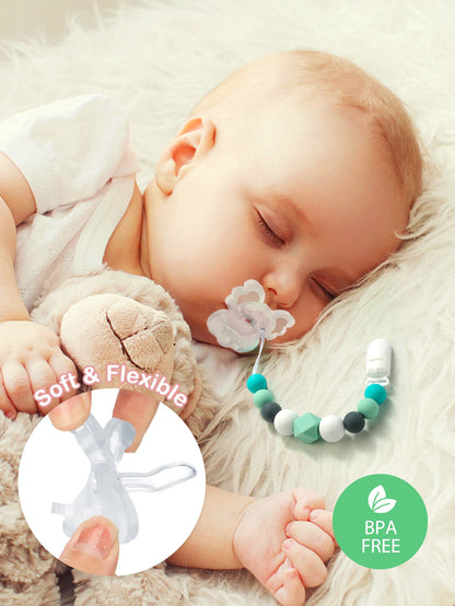 Newborn Silicone Pacifier Clip Chain Baby Dummy Silicone BPA Free Toddler Teether Infant Soother Nipple Baby Shower Gift