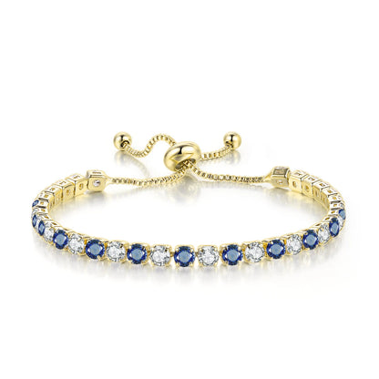 Adjustable Colorful Birthstone Tennis Bracelets for Women 4MM Crystal Bangle Female Hand Chain Trend Jewelry Accessories H133