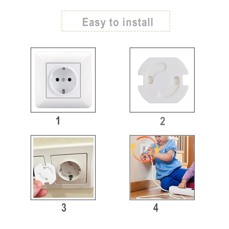 10pcs Baby Safety Child Electric Socket Outlet Plug Protection Security Two Phase Safe Lock Cover Kids Sockets Cover Plugs