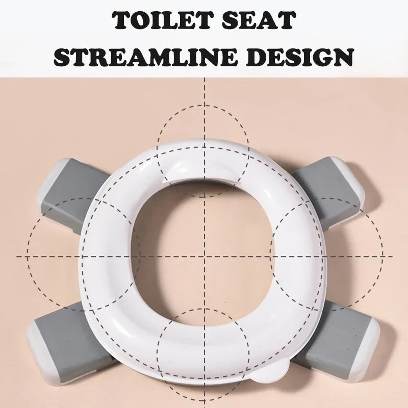 New 3-in-1 Travel Potty Portable Kids Potty Folding Safe Silicone Baby Potty Training Seat  Family Outdoor Kids Toilet Seat