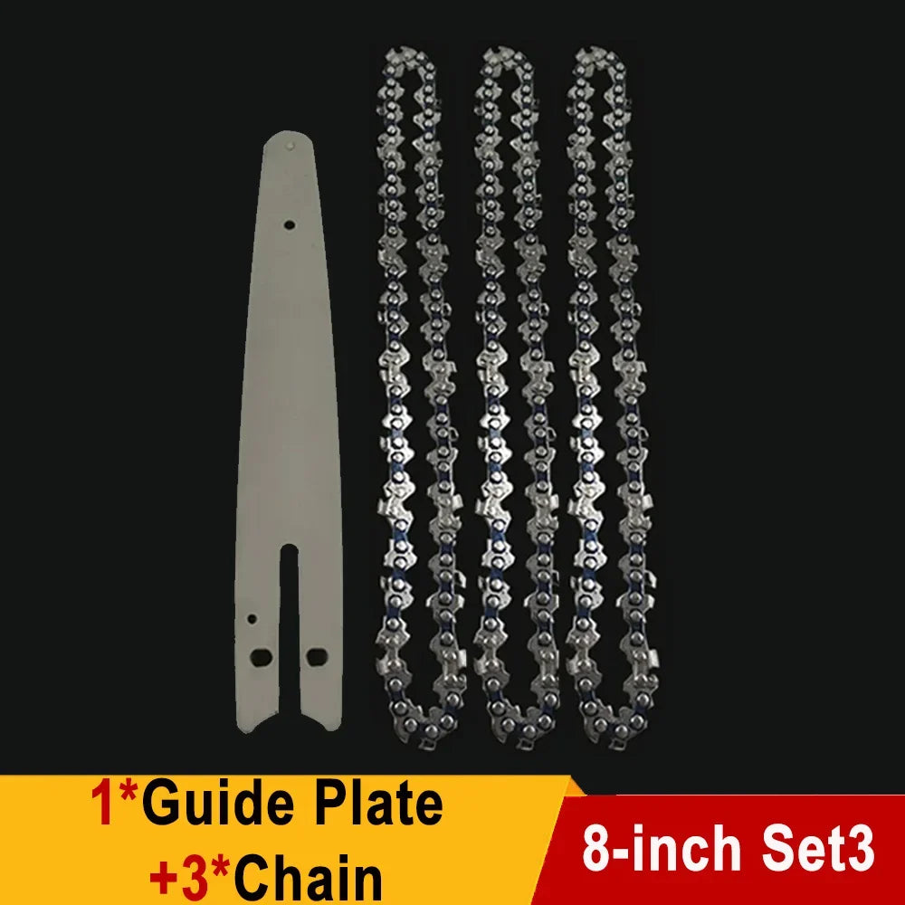 Chain for Mini Chainsaw 8 Inch 1/4"P Electric Saw 45 knots 22 knives Saw Blade Wireless Mini Saw Bar Chain Guid Logging Chainsaw