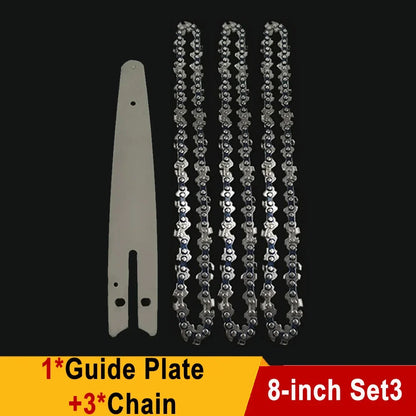 8 Inch Saw Bar 1/4"P Electric Saw 45 knots 22 knives Electric Chain Saw Guide Replacement Mini Steel Chainsaw Chains Garden Tool