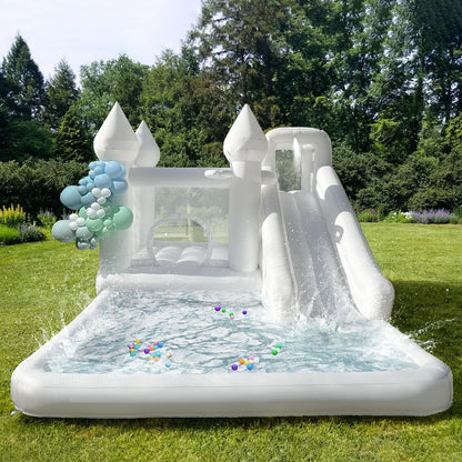 Customization White Bounce House with Blower 10x13.7x7.2ft Kids Bouncy Castle For Birthdays Party/ Gift