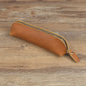 Vintage Leather Pencil Bag Simple Stationery Hoder Pen Case Storage Bag Zipper Pencil Pouch Glasses Box School Supplies