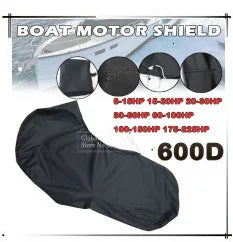 600D Boat Full Outboard Engine Cover Heavy Duty Silver Engine Motor Covers Protector For 6-225HP Waterproof