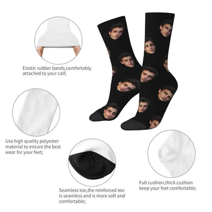 Customized face-shaped socks  Unisex customized socks  Personalized picture socks  Photo socks  Customized socks as gifts