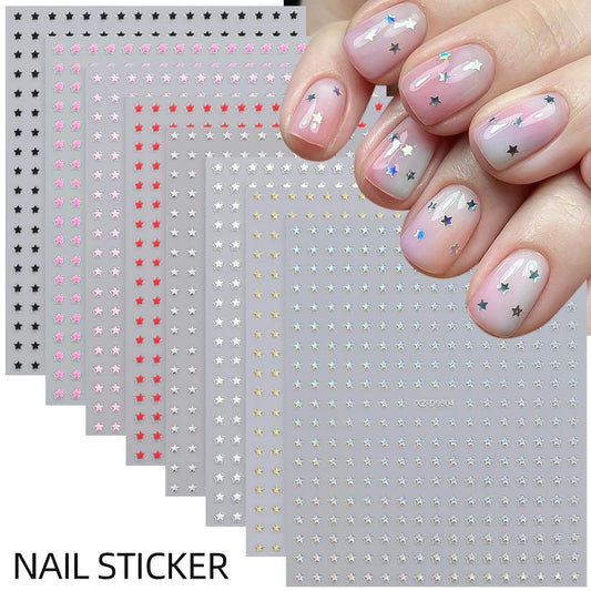 8Pcs/Set 3D Mix Colors Y2K Stars Nails Stickers 8*10cm Five-pointed Star Nail Decals Self-Adhesive Starlight DIY Nail Supplies 1
