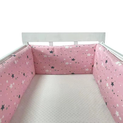 Nordic Stars Baby Bed Thicken Bumpers Zipper Design One-piece Crib Around Cushion Cot Protector Pillows 200*30 CM