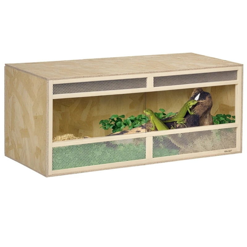 Drink OSB Terrarium for reptiles with glasses sliding door-120x50x50 cm natural