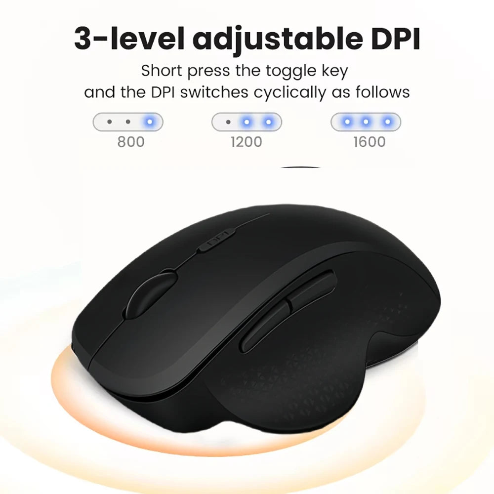 Dual-Mode Bluetooth 5.2 Mouse 2.4G Wireless Mouse  6 Keys Rechargeable Gaming Mouse 1600DPI Optical Mouse For PC Laptop Tablet