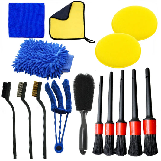 Car Detailing Brush Set Multipurpose Auto Cleaning Kit Soft Detail Brushes For Car Vents Air Outlet Gap Crevice Dust Removal Interior Maintenance Car Care Accessories