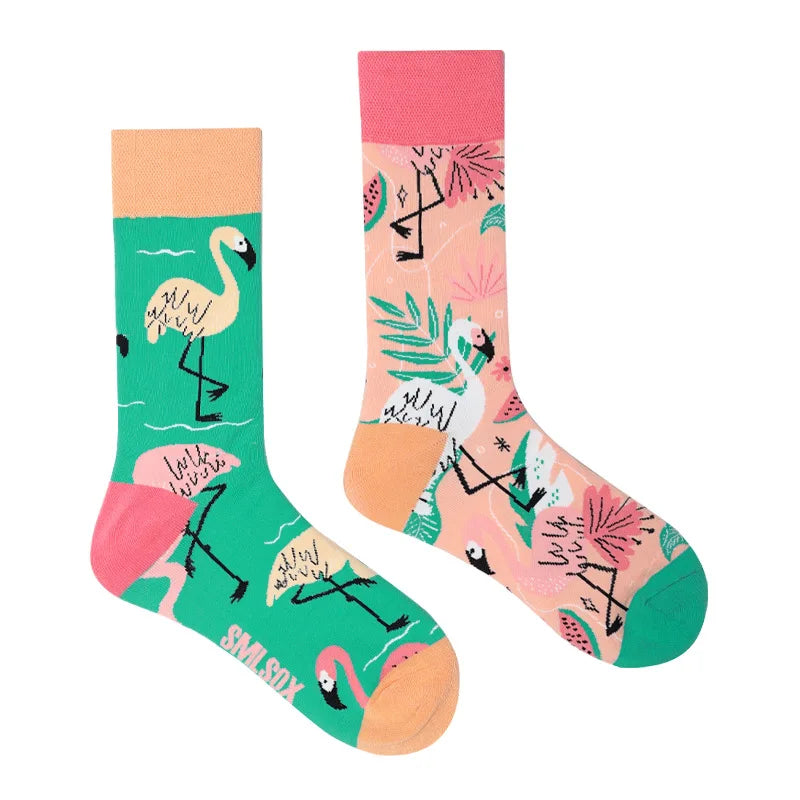 1 Pair Man Women Sock Original AB Tide Socks Colorful Cat Dog Koala Cow Cotton Socks Four Seasons Unisex Socks for Birthday Gift