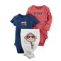 Lovely Baby Boy bodysuits 3Pcs/sets Long Sleeved Clothes PP Pant Cotton Infant Sporty Girl Short Sleeved Bodysuits