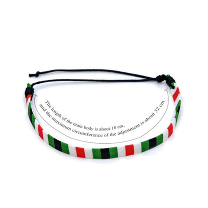 Geometric Polka Dot Palestine Bracelet for Men Women Hand Multicolor Weave Arabic Style Gaza Flag Jewelry Accessories