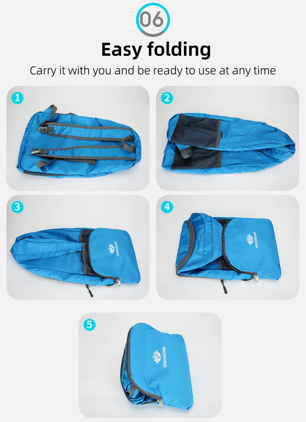 23L Packable Backpack Foldable Ultra Light Outdoor Duffle Bag Big Folding Knapsack Hiking Travel Rucksack Mountaineering Daypack