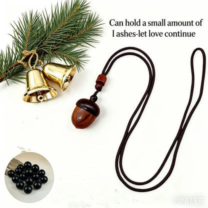 S12 Small Acorn Urn Pendant Necklace Portable Pet Ashes Keepsake for Dog Cat Memorial，Warmth Keeps Love Alive Forever.