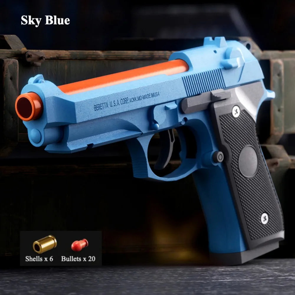 9mm Revolver Guns Continuous Firing Launcher Pistol Soft Bullet Toy SIG17 Empty Hanging Launcher Christmas Gift for Boys Adults