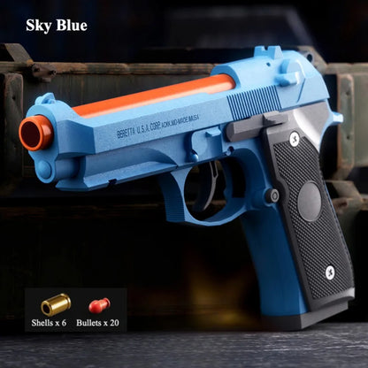 9mm Revolver Guns Continuous Firing Launcher Pistol Soft Bullet Toy SIG17 Empty Hanging Launcher Christmas Gift for Boys Adults