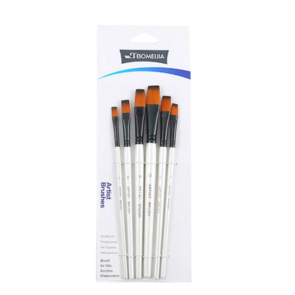 BOMEIJIA Paint Brushes Set Round Flat Angle Filbert Arylic Watercolor Oil Gouache Brush