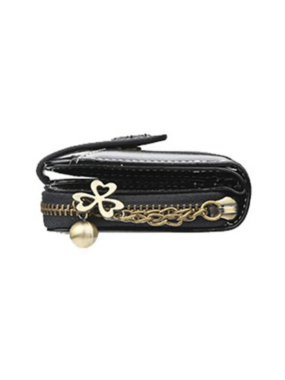Women's short European and American fashion buckle wallet zipper coin purse