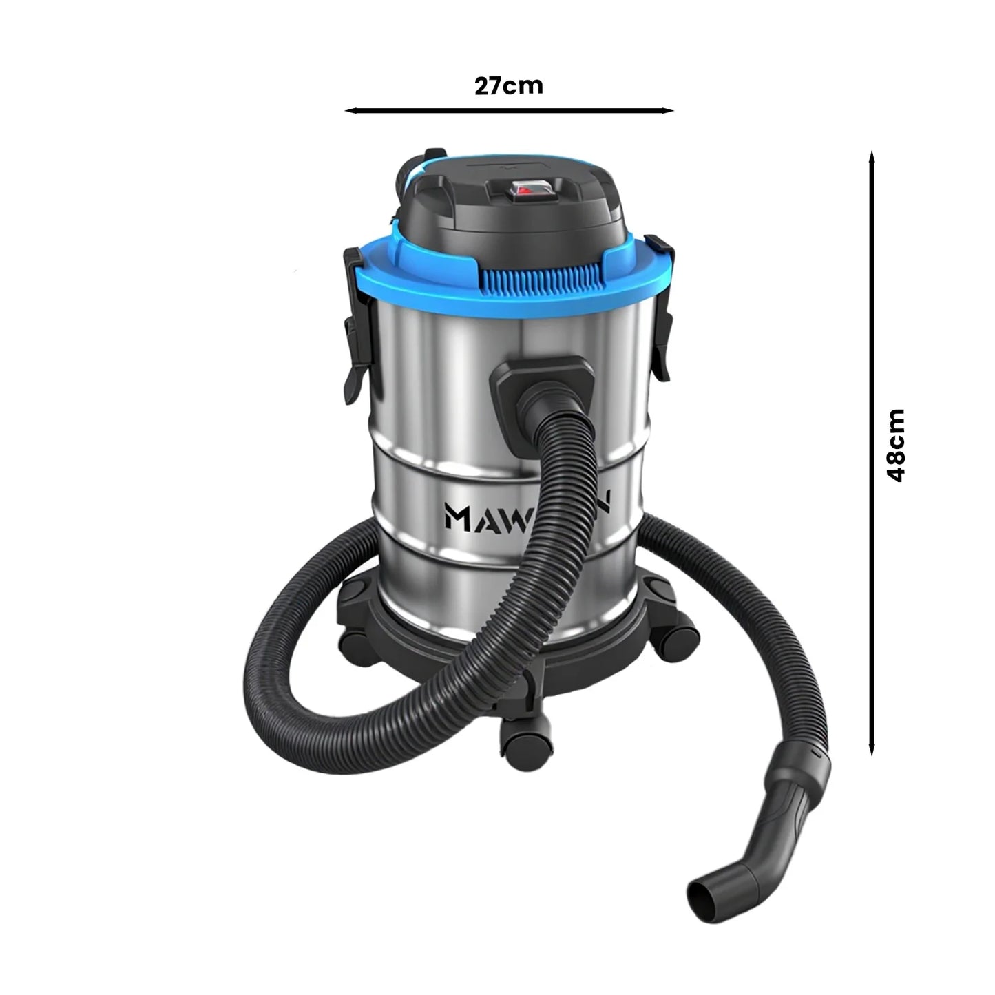 🔧 Heavy Duty Wet Dry Barrel Vacuum Cleaner Stainless Steel Bucket 5400W Powerful Suction Multi Scene Vacuum for Garage Workshop Car Interior Floor Stain & Dry Dust Removal