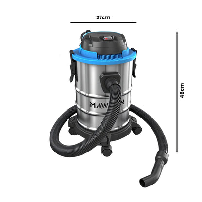 🔧 Heavy Duty Wet Dry Barrel Vacuum Cleaner Stainless Steel Bucket 5400W Powerful Suction Multi Scene Vacuum for Garage Workshop Car Interior Floor Stain & Dry Dust Removal