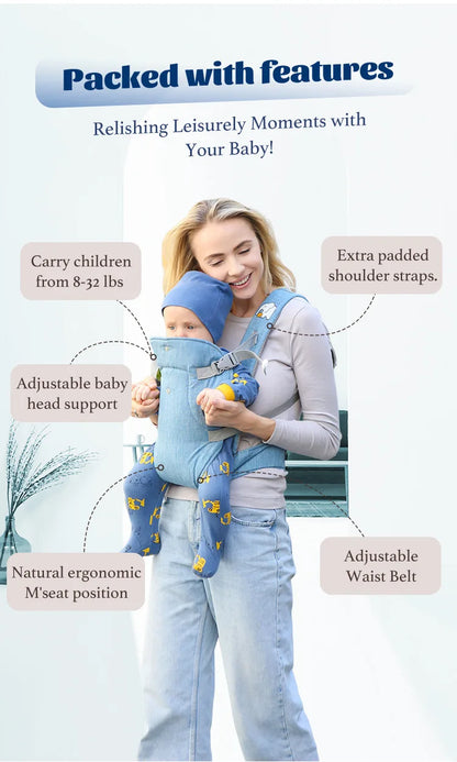 Baby Shoulder Strap Portable Children Strap Backpack Thicken Shoulder Ergonomic Hoodie Kangaroo Baby Strap