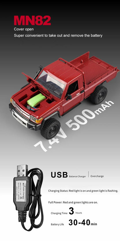 ZWN MN82 MN82S LC79 1/12 Full Scale RC Pickup Short Truck 4WD Remote Control Climbing Off-road Car Toys for Kids Christmas Gifts