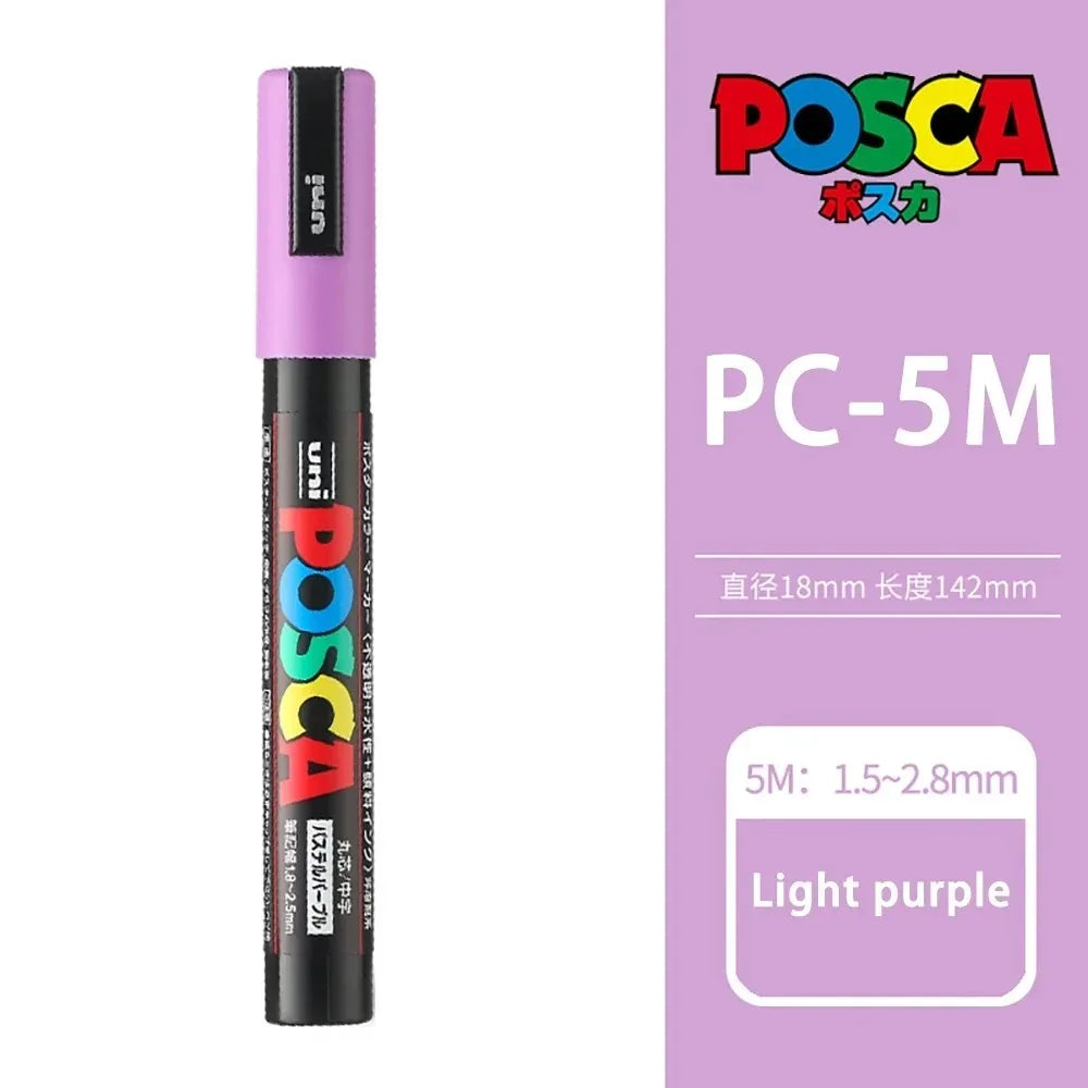1pcs Japan UNI POSCA Markers PC-1M/3M/5M Acrylic Graffiti Pen Waterproof DIY Stackable Color Art Painting School Supplies