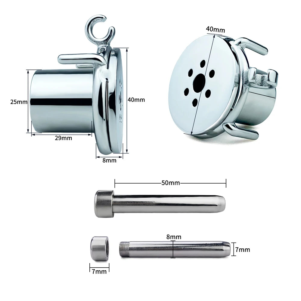 FRKO Male Stainless Steel Inverted Chastity Cage Device Urethral Catheter Lock Cock Penis Ring 정조대 BDSM Belt Sex Toys For Men 18