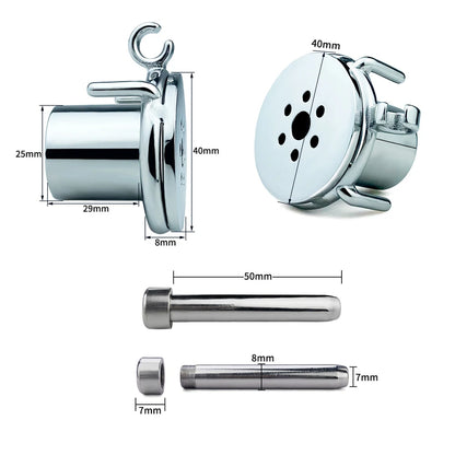 FRKO Male Stainless Steel Inverted Chastity Cage Device Urethral Catheter Lock Cock Penis Ring 정조대 BDSM Belt Sex Toys For Men 18
