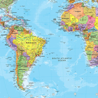 150x100cm Foldable Large World Map with Flags The World Physical Map for Travel Office School Supplies for Bedroom Living Room
