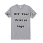 EU size 100% pure cotton custom T-shirt front and back team school uniform store logo text photo for men's personalized high-end