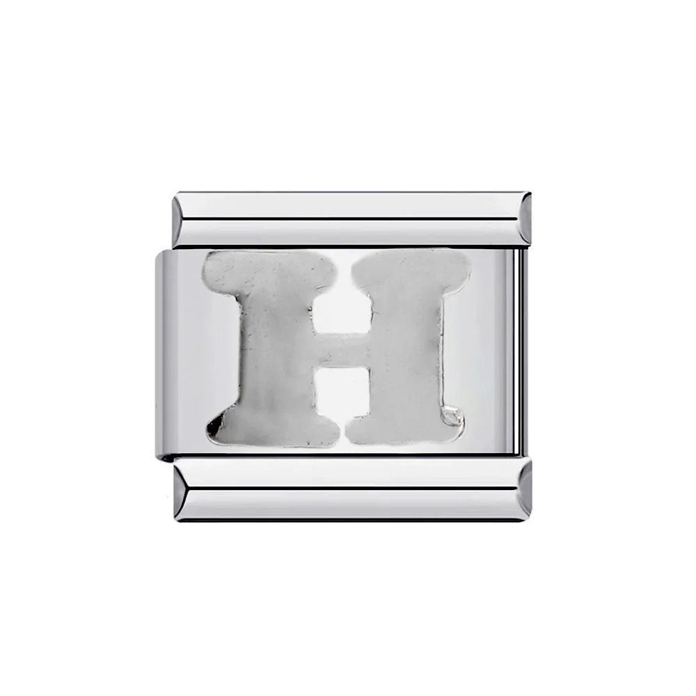 26 English A-Z Letter Name Custom 9mm Link Charms Silver Color Italian Stainless Steel Bracelet DIY Jewelry Making Hand Chain