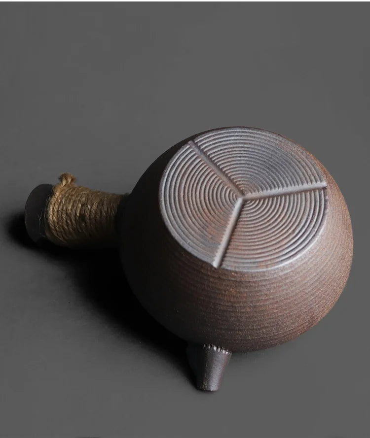 Japanese Style Teapot Handmade Retro Coarse Pottery Stoneware Kungfu Tea Ceremony Portable Tea Maker Ceramic Teapot Teaset