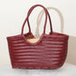 Handbags Women's Genuine Leather Shoulder Bag Weaving Casual Shopping Bag Vintage Big Tote Purse Cowhide Cross Hand Bags Lady
