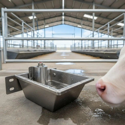 Livestock Drinking Vessel Large Capacity Stainless Steel Water Trough Automatic Refill Bowl for Sheep Goats Cattle Horse Barn