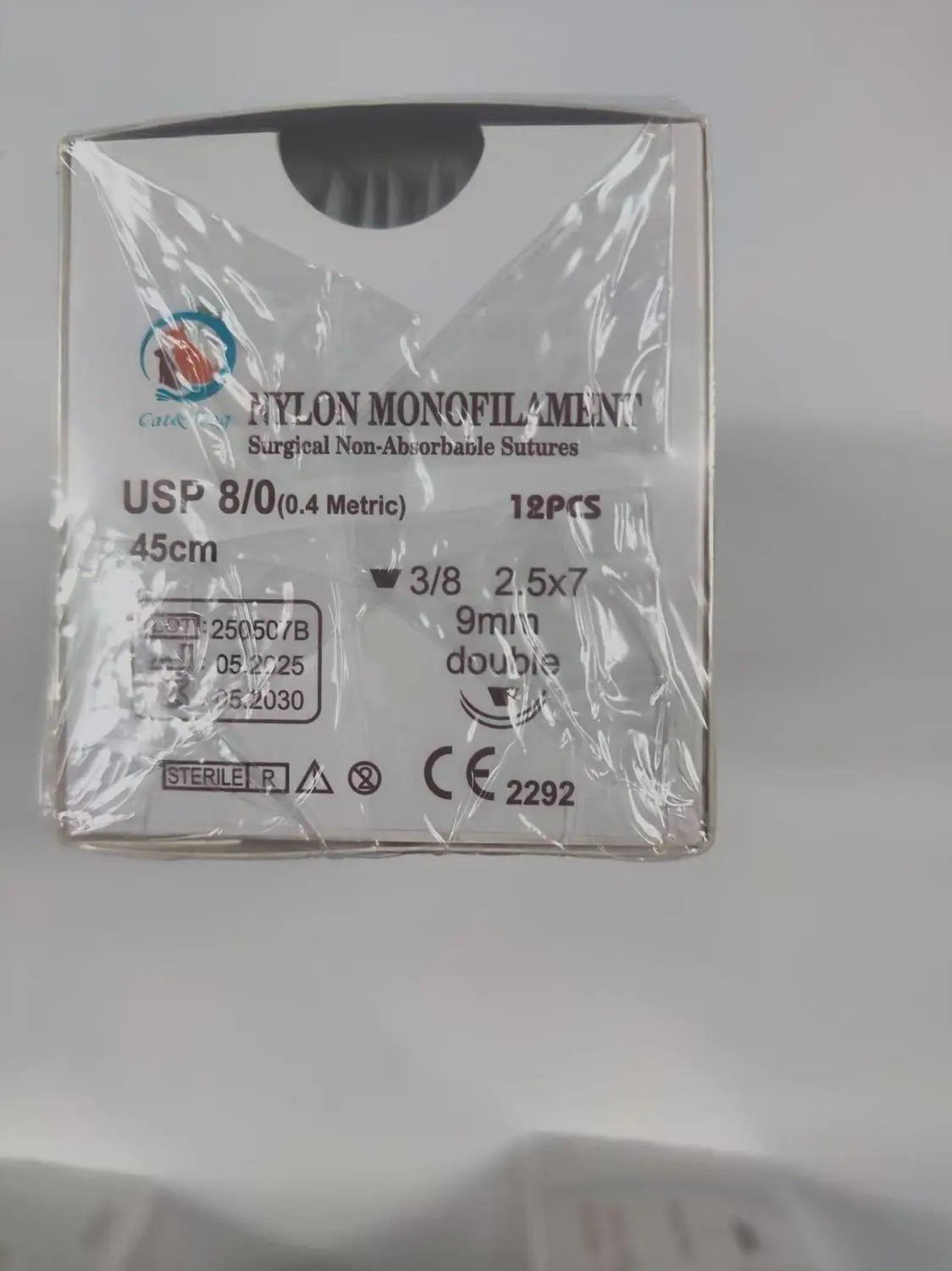 12PCS 45cm 8-0 Double Spade Needle Veterinary Ophthalmic Sutures PGA Or Nylon Polypropylene for Canine & Feline Eye Procedures
