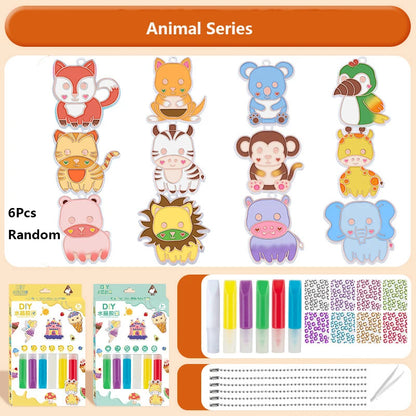 DIY Crystal Paint Arts And Crafts Set DIY Window Paint Art Pendant For Kids Suncatcher Kits Fun Party Activity Art Project