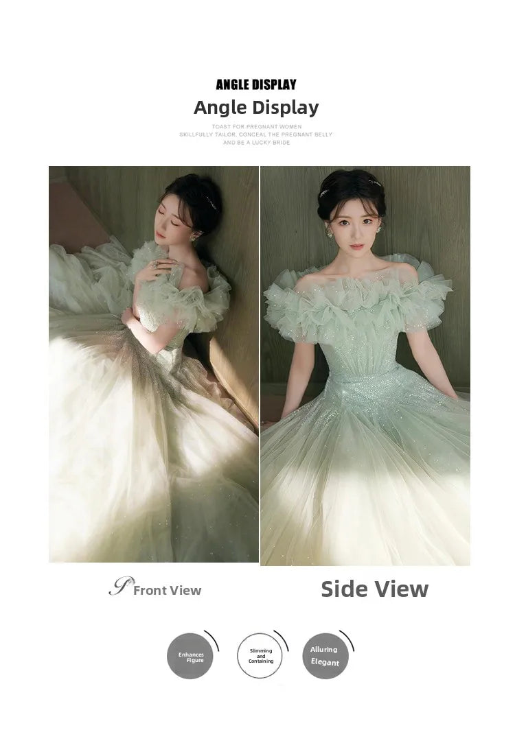 Ele een Evening Gown for Women High-End Luxury Fairy T Performance Host Dr Korean Sle Floral Mid-Waist Slim Fit