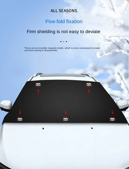 Magnetic Car Snow Shield Car Sun Shield Thickened Frost Protection and Sun Protection Car Cover