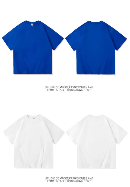 Oversized Summer Short Sleeve Men's T Shirt New Fashion Solid Loose O-Neck T Shirts Mens Cotton Hip Hop Streetwear Top Tees 5XL