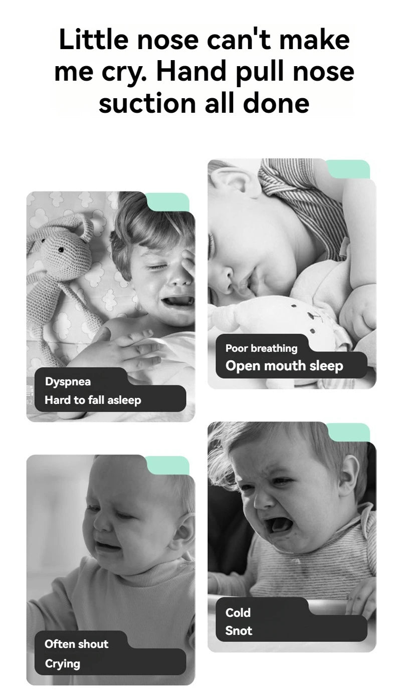 Baby Nasal Aspirator Powerful Hand Pump Safe Comfortable Nose Cleaner For Newborns Toddlers Kids Congestion Relief Mucus Remover