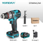 YOFIDRA 700N.M Brushless Electric Impact Drill Cordless Screwdriver Plates Soil WoodWorking Power Tool For Makita Battery Pin