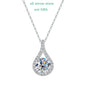 Smyoue 1-5ct Real Moissanite Necklace for Women Sparkling S925 Sterling Silver Jewelry Water Drop Pendant Girls Birthday Gift