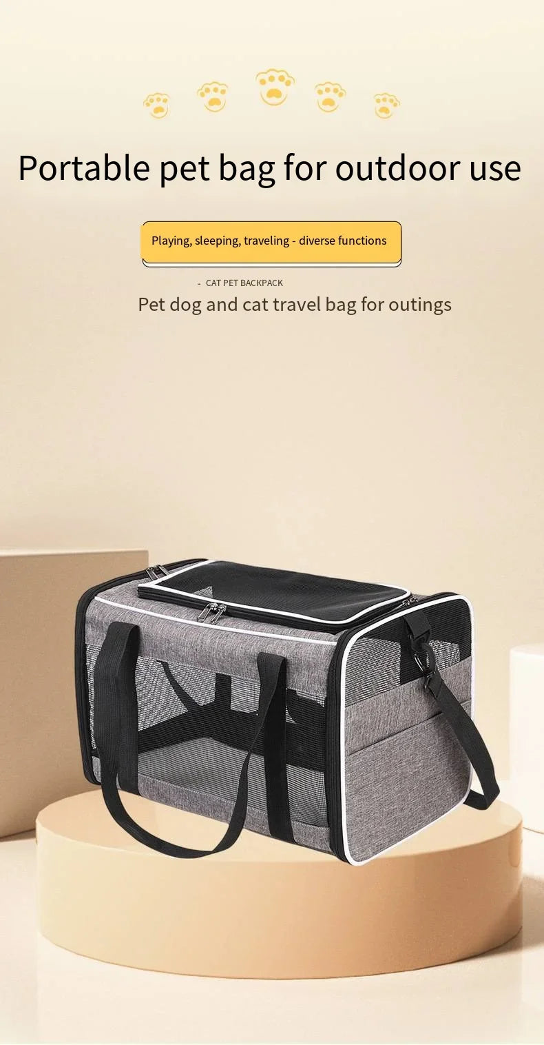 Large Capacity Mesh Breathable Pet Bag Outdoor Portable Cat Backpack Breathable Mesh Pet Travel Carrier Cats Daily Outdoor Use