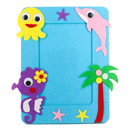 3Pcs/set DIY Cartoon Animal 6 Inch Photo Frame Children Handmade Craft Art Toys for Kids Girl Home Decor Kindergarten Applique