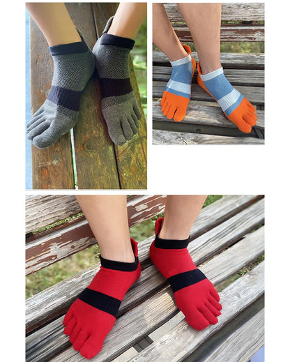 Large Plus Size Toe Socks Sport Mans Mesh Breathable Compression Sweat-Absorbing Fitness Elastic Five Finger Ankle Socks Student