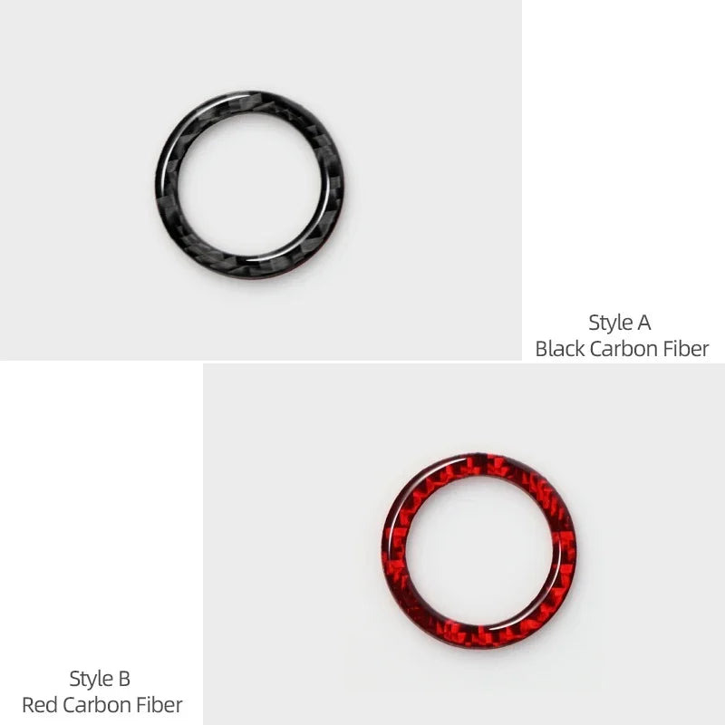 For Tesla 2019- Model 3 Highland 2024 Model Y Juniper Carbon Fiber Rear Trunk Switch Prompt Circle Trim Sticker Car Accessories