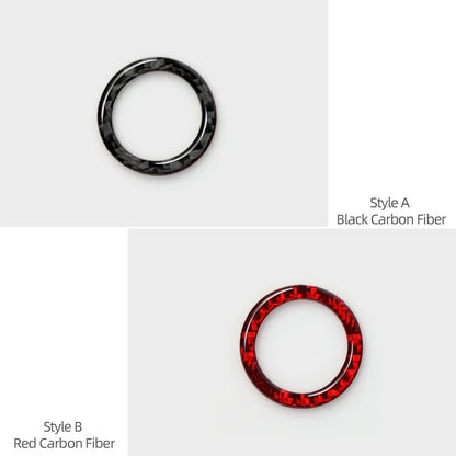 For Tesla 2019- Model 3 Highland 2024 Model Y Juniper Carbon Fiber Rear Trunk Switch Prompt Circle Trim Sticker Car Accessories